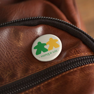 Macaron Rond 2,50 Cm Meepes en Amour, Bouton vert et jaune