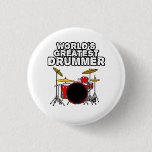 Macaron Rond 2,50 Cm Meilleur Drummer du monde, Drum Kit Musician Funny