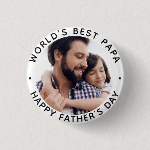 Macaron Rond 2,50 Cm Meilleure photo de la Fête des pères papa du monde