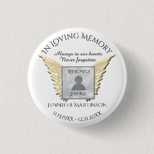 Macaron Rond 2,50 Cm Mémorial photo en mémoire d'amour