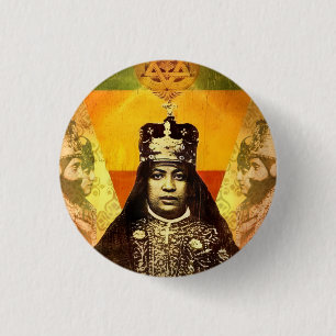 Macaron Rond 2,50 Cm Menen Asfaw Hailé Selassie HIM Jah Rastafari