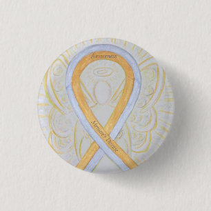 Macaron Rond 2,50 Cm Meniere's Disease Awareness Ruban Angel Pin