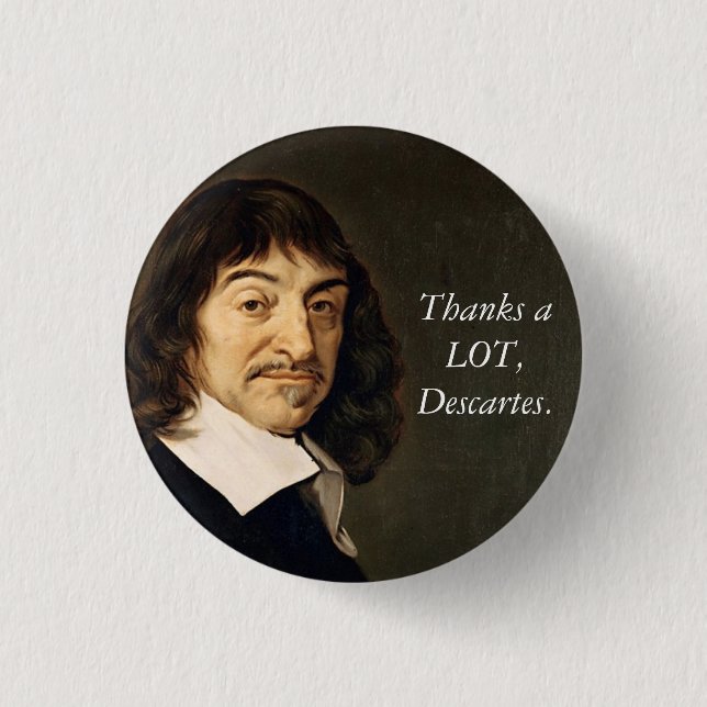 Macaron Rond 2,50 Cm Merci BEAUCOUP, Bouton Décartes (Devant)