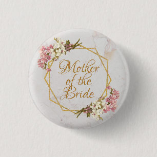 Macaron Rond 2,50 Cm Mère de la mariée Mariage Orchidées en marbre or