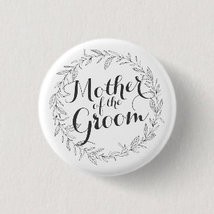 Macaron Rond 2,50 Cm Mère du bouton floral simple de mariage de marié