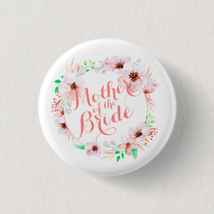 Macaron Rond 2,50 Cm Mère du Mariage de mariée   Bouton d'épingle