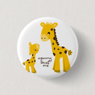 Macaron Rond 2,50 Cm Mère et bébé Giraffe