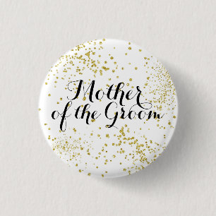 Macaron Rond 2,50 Cm Mère mignonne de parties scintillantes d'or du