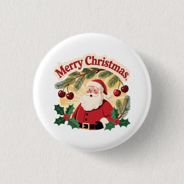 Macaron Rond 2,50 Cm Merry Christmas Design (Devant)