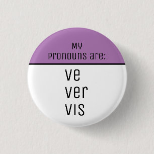 Macaron Rond 2,50 Cm Mes pronouns sont Ve Ver Vis