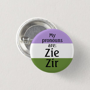 Macaron Rond 2,50 Cm Mes pronouns sont : Zie Zir - drapeau de la sexual