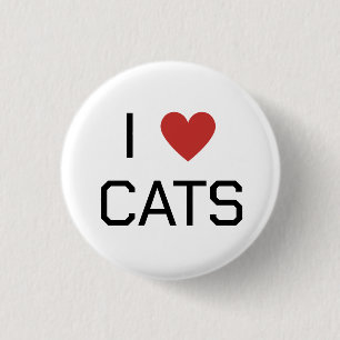 Macaron Rond 2,50 Cm Message I Heart Cats