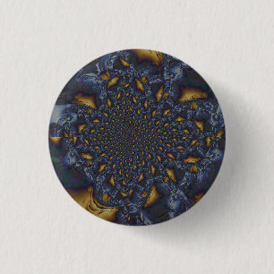 Macaron Rond 2,50 Cm Métal Moulé or et argent bleu