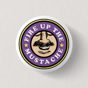 Macaron Rond 2,50 Cm Mettez le feu au bouton de moustache !