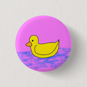 Macaron Rond 2,50 Cm mignon canard jaune sur bouton rose