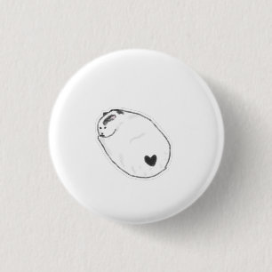 Macaron Rond 2,50 Cm Mignon Chat Mochi Avec Tache de Coeur Dessin à la