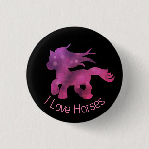 Macaron Rond 2,50 Cm Mignon J'adore Les Chevaux Mignon Glam Rose Cheval