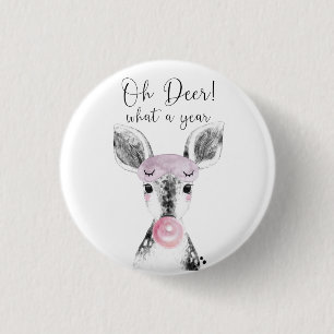 Macaron Rond 2,50 Cm Mignonne Black & White Oh Deer Quel Devis An