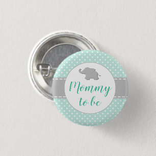 Macaron Rond 2,50 Cm Mignonne Eléphant Mint Vert Baby shower Maman À Êt