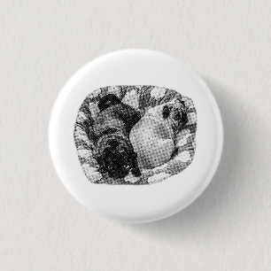Macaron Rond 2,50 Cm Mini Calme, Chiens au Repos
