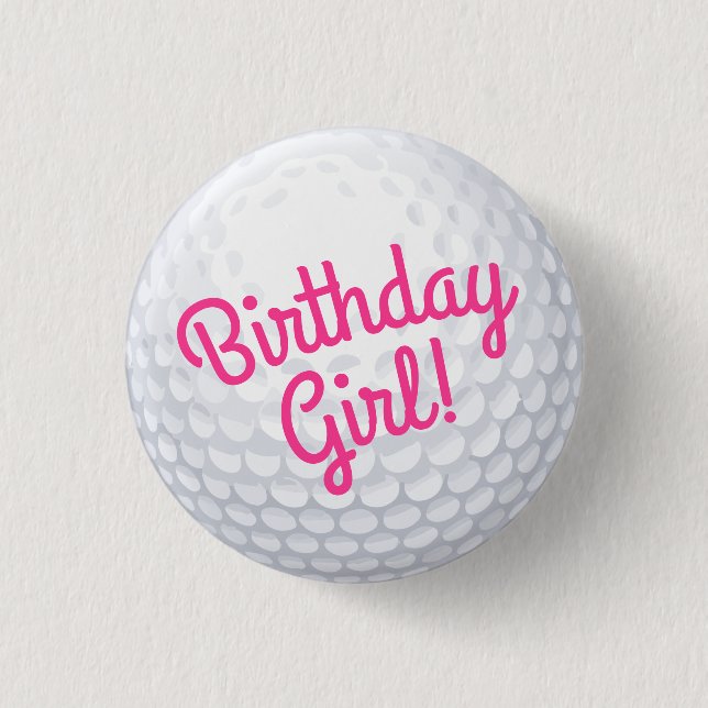 Macaron Rond 2,50 Cm Mini Golf Balls Anniversaire Fête Enfants Rose (Devant)