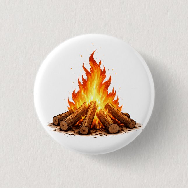 Macaron Rond 2,50 Cm Minimal Fire Illustration  (Devant)