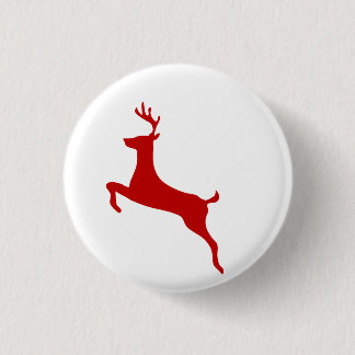 Macaron Rond 2,50 Cm Minimalist Red Reindeer Button – Modern Christmas 