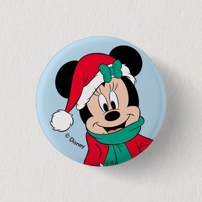 Macaron Rond 2,50 Cm Minnie Mouse | Tenue hivernale (Devant)