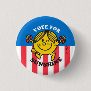 Macaron Rond 2,50 Cm Miss Sunshine "Votez pour Sunshine"
