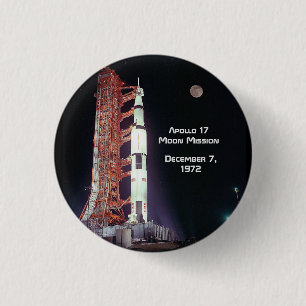 Macaron Rond 2,50 Cm Mission Apollo 17 Moon