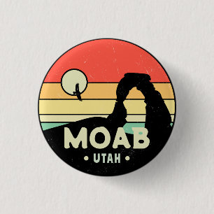 Macaron Rond 2,50 Cm Moab Utah Vintage Desert Sunset Retro Souvenir 60s