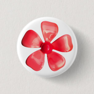 Macaron Rond 2,50 Cm MOD PINK Flower Pin - Bouquet Spring Summer Garden