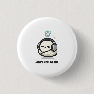 Macaron Rond 2,50 Cm Mode Avion Activé - Personnage Fatigué Mignon avec