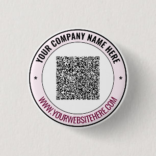 Macaron Rond 2,50 Cm Modèle de boutons promotionnels de code QR de text