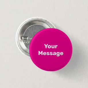 Macaron Rond 2,50 Cm Modèle de message simple rose foncé avec texte bla