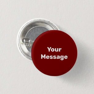 Macaron Rond 2,50 Cm Modèle de message simple rouge foncé avec texte bl