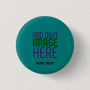 MACARON ROND 2,50 CM MODÈLE DE TEXTE D'IMAGE VERTE TURQUOISE MODERNE