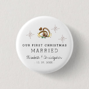Macaron Rond 2,50 Cm Moderne Notre premier Noël Mardi