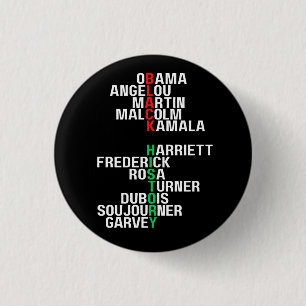 Macaron Rond 2,50 Cm Mois de l'histoire noire Melanin King Reine Sista