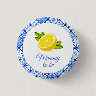 Macaron Rond 2,50 Cm Mommy To Be - Italien Baby shower Citron en Carrel