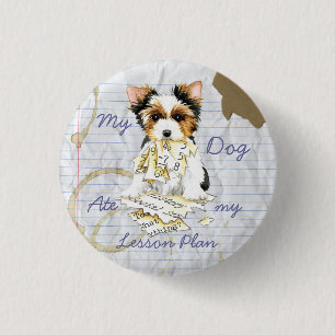 Macaron Rond 2,50 Cm Mon Biewer Terrier a mangé mon plan de leçon Bouto