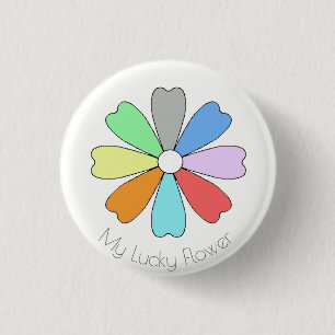 Macaron Rond 2,50 Cm Mon bouton fleur chanceuse