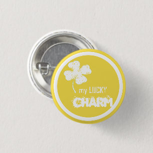 Macaron Rond 2,50 Cm Mon Chanceux Shamrock De Charme Dans Une Épingle À