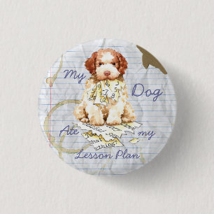 Macaron Rond 2,50 Cm Mon Lagotto Mange Mon plan de leçon Pinback Bouton