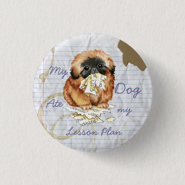Macaron Rond 2,50 Cm Mon Pekingese Mange Mon plan de leçon (Devant)