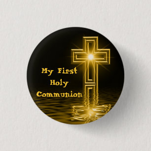 Macaron Rond 2,50 Cm Mon premier bouton de sainte communion