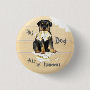 Macaron Rond 2,50 Cm Mon Rottweiler a mangé mes devoirs