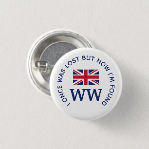 Macaron Rond 2,50 Cm MONOGRAM Union Jack personnalisé