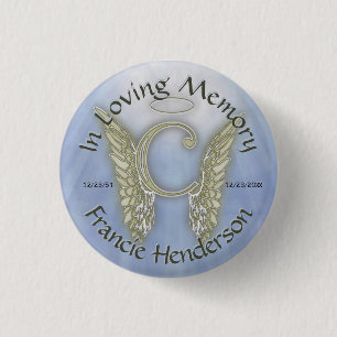 Macaron Rond 2,50 Cm Monogramme d'ange de la lettre C