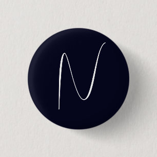 Macaron Rond 2,50 Cm Monogramme initial manuscrit professionnel simple